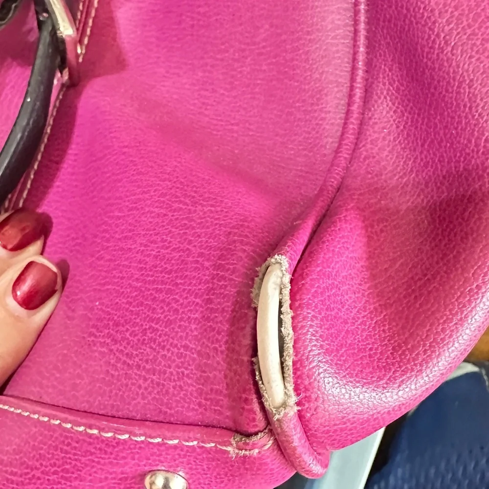 Franklin Covey leather briefcase laptop computer bag pink‎